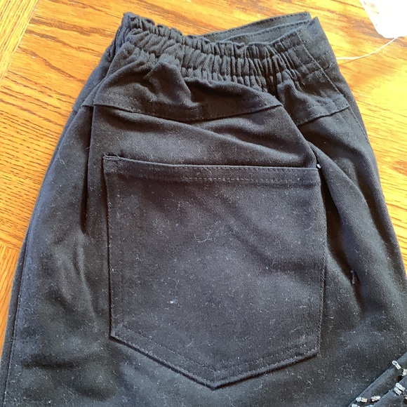 Quacker Factory Black Jeans with Rhinestone & Sequin Trim at Hems - Picture 2 of 7